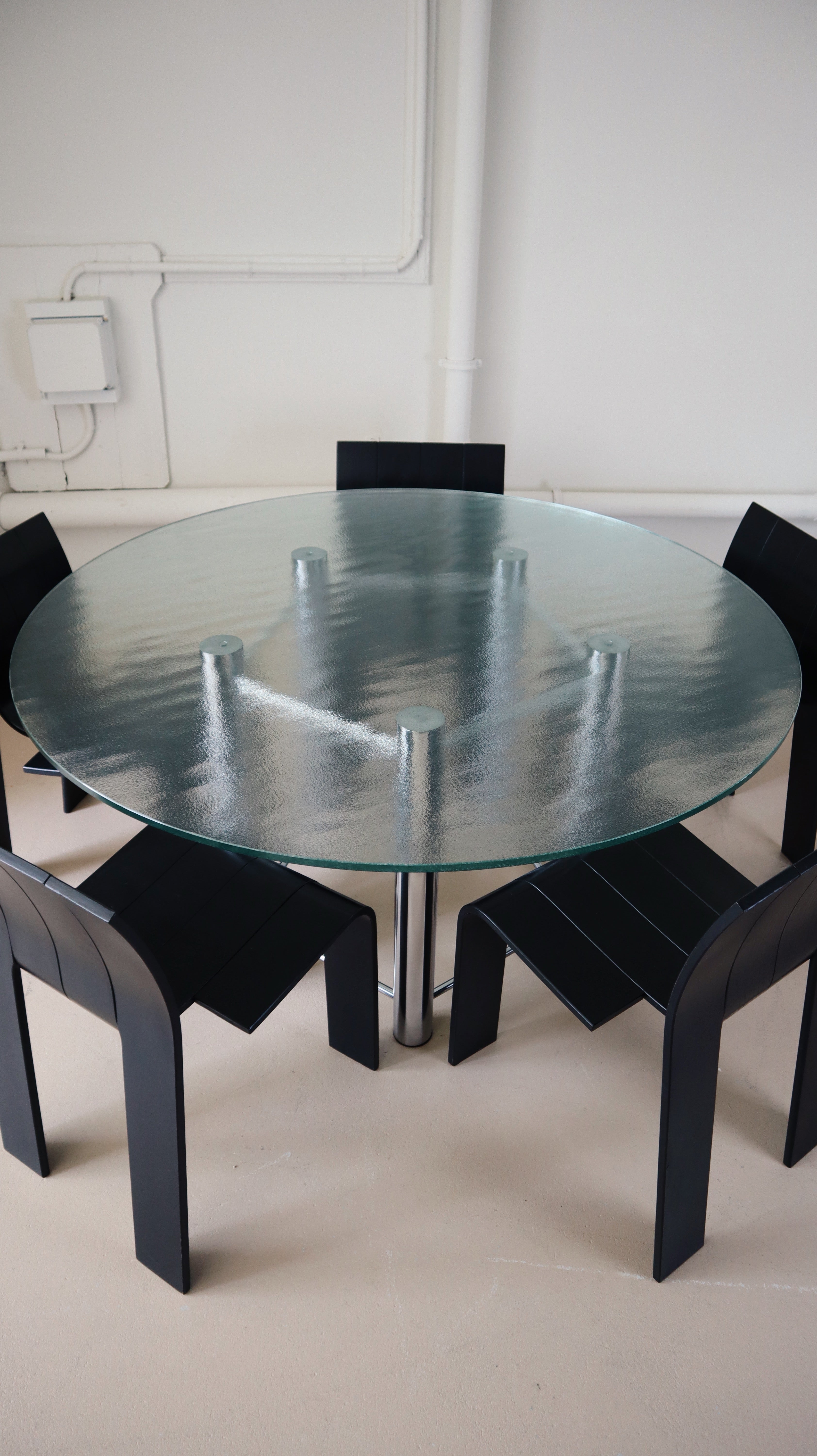 VINTAGE 80s METAFORM TABLE GLASS STEEL LEGS – Fussy People
