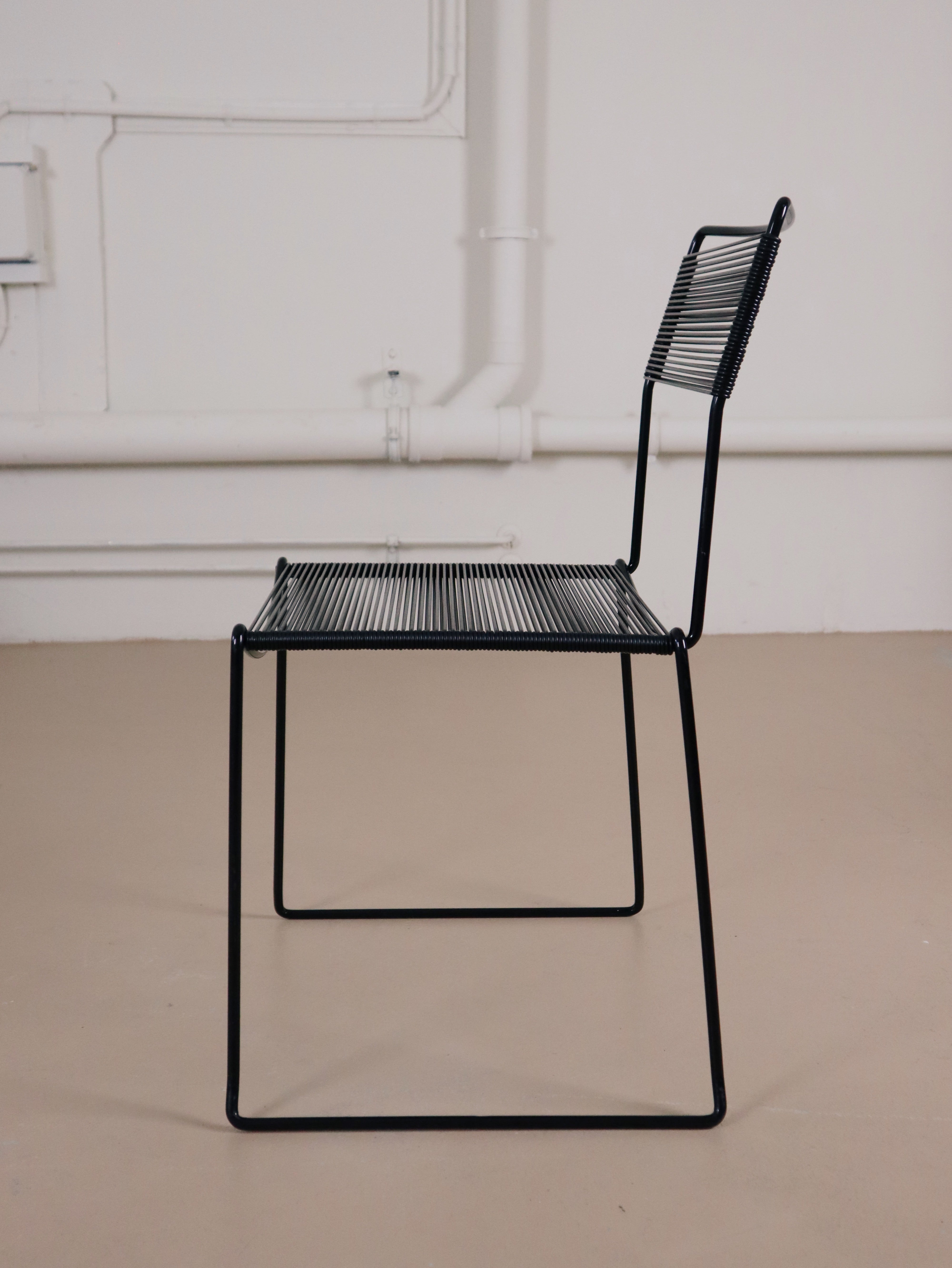 VINTAGE BLACK 'JODI' SPAGHETTI CHAIRS BY SINTESI 1980 – Fussy People