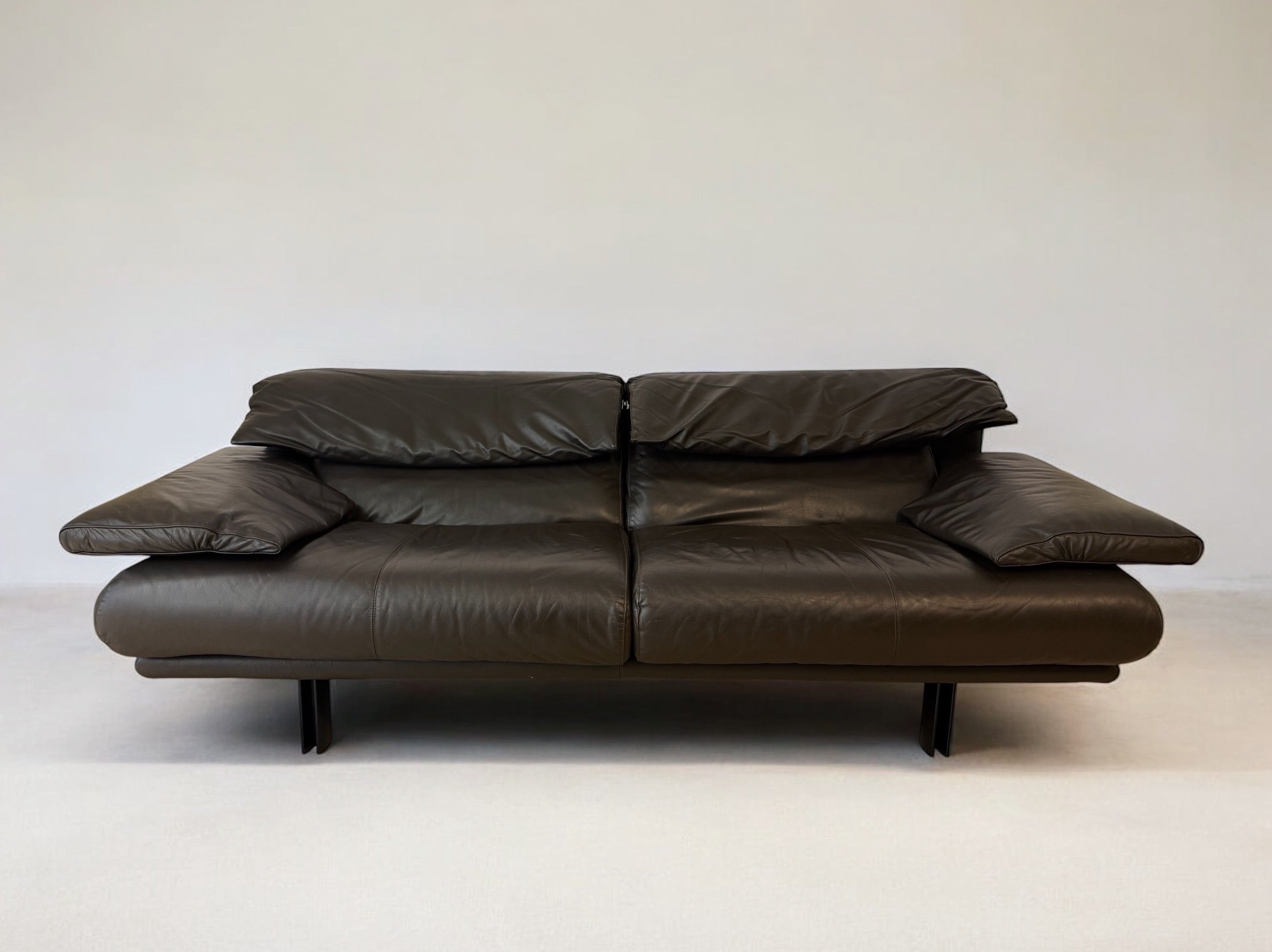 VINTAGE 80S ALANDA SOFA CHOC BROWN BY PAOLO PIVA FOR B&B ITALIA