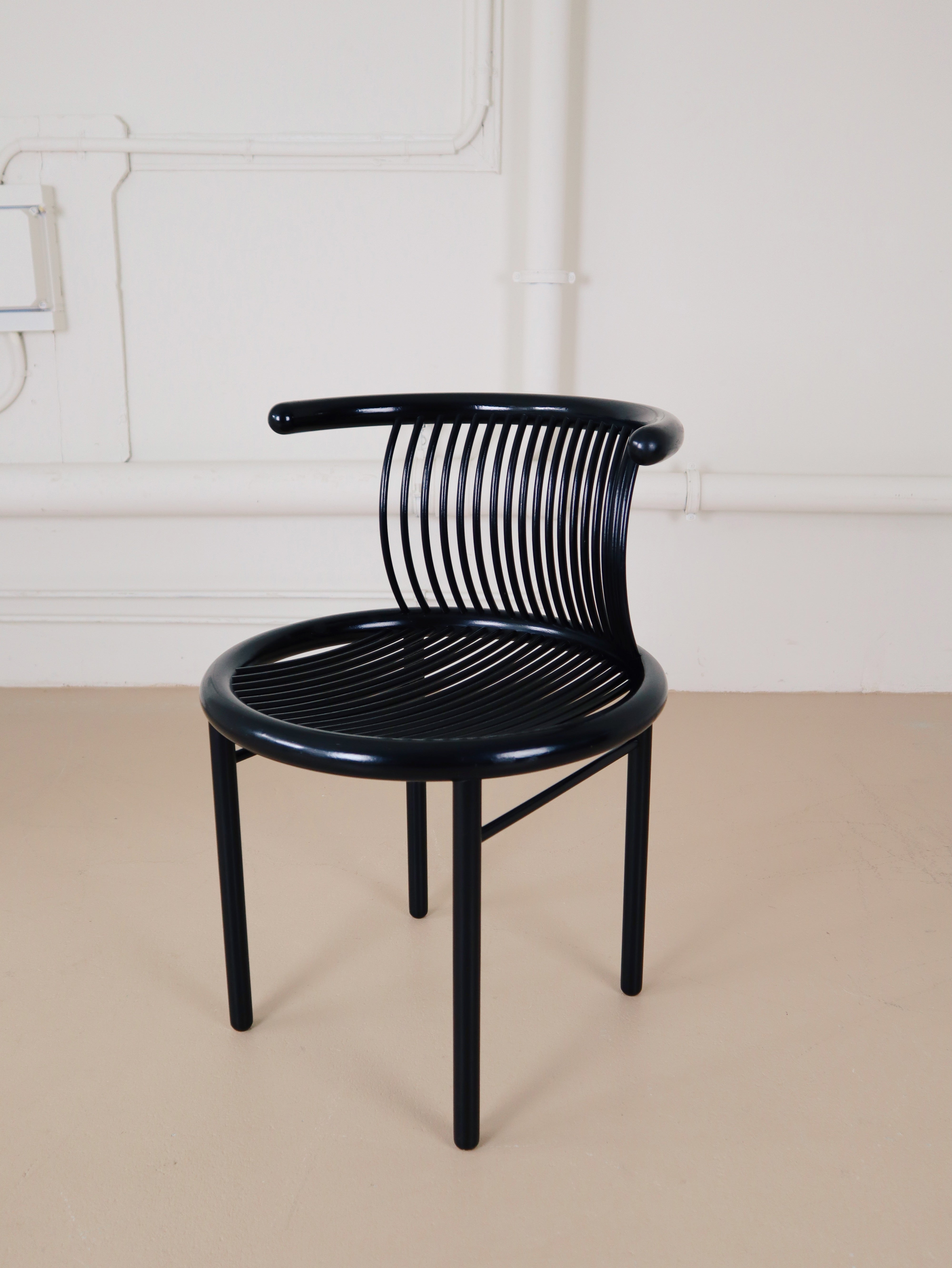 Jutta & Herbert Ohl Circo Chair ポストモダン VINTAGE BLACK 'CIRCO' CHAIR BY JUTTA & HERBERT OHL FOR LÜBKE 1980S