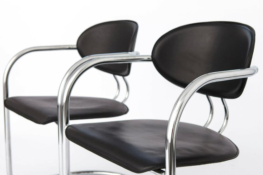 VINTAGE 80S ITALIAN DESIGN CHROME CHAIRS BY EFFEZETA – Fussy