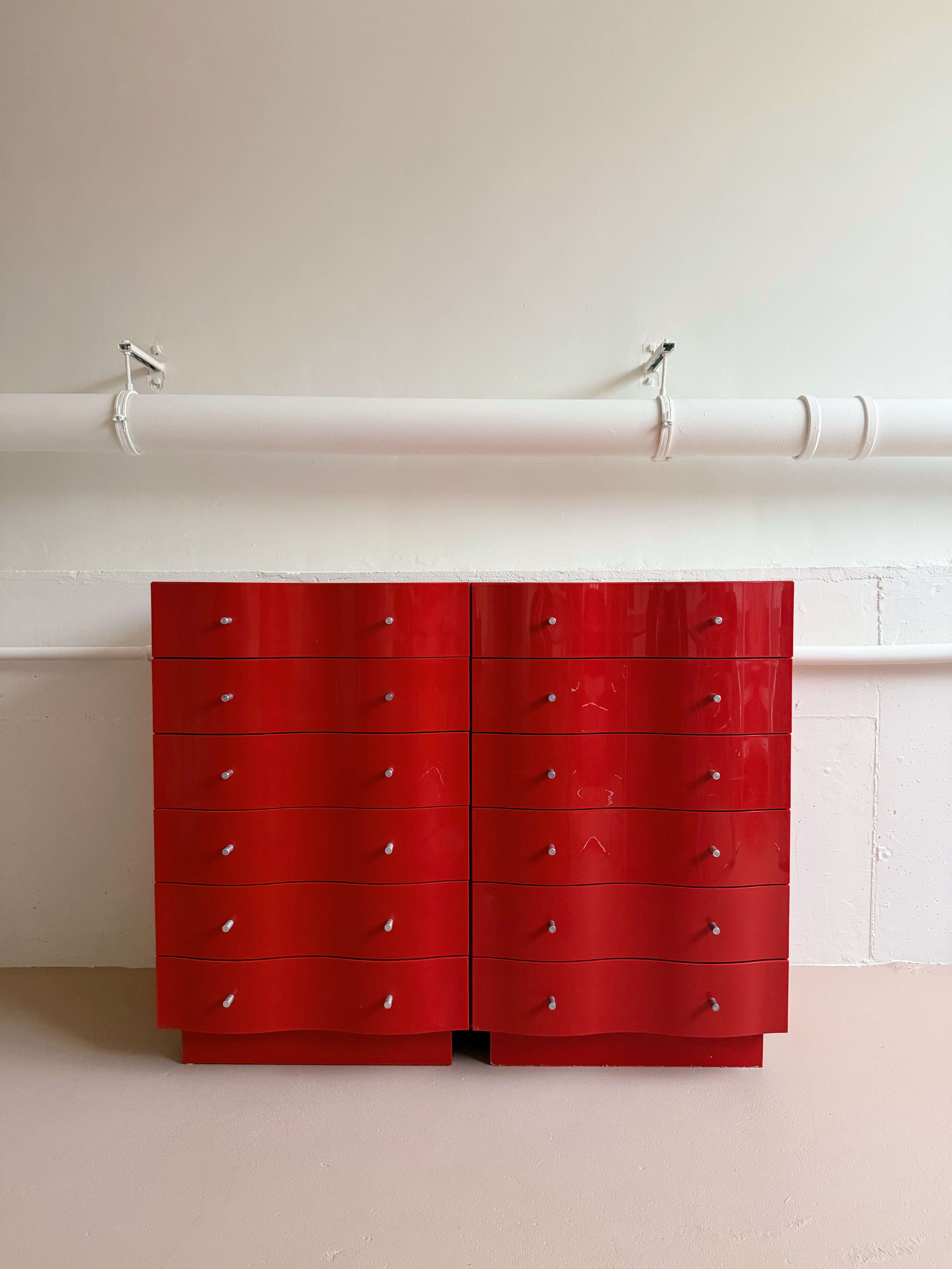 美品 廃盤 IKEA VEBEROD ヴェベロード 棚 シェルフ 北欧 バーチ VINTAGE 'VAJER' CHEST OF DRAWERS BY TOMAS JELINEK (RED) – Fussy People