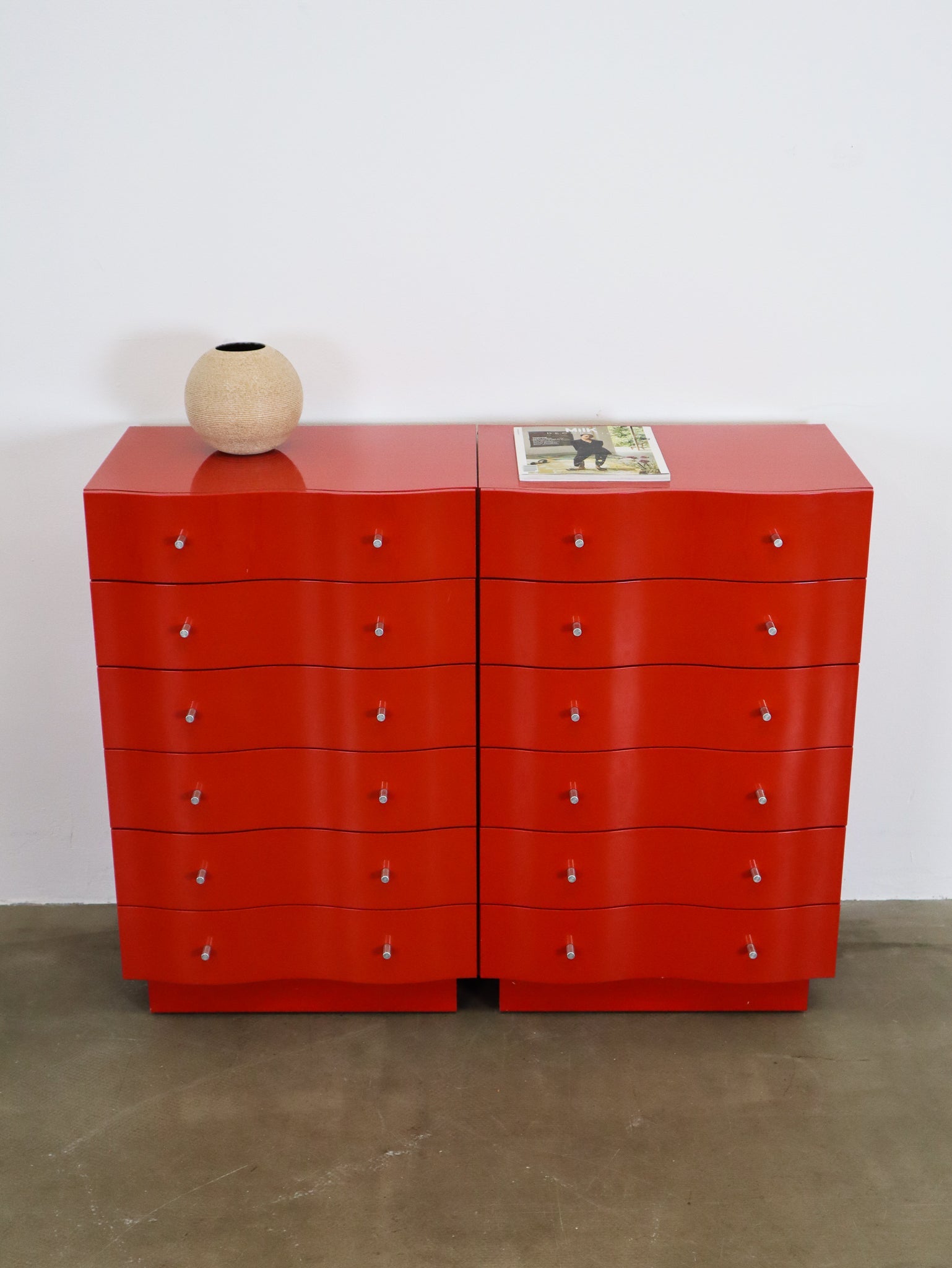VINTAGE 'VAJER' CHEST OF DRAWERS BY TOMAS JELINEK (RED) Fussy People VINTAGE 'VAJER' CHEST OF DRAWERS BY TOMAS JELINEK (RED) Fussy People